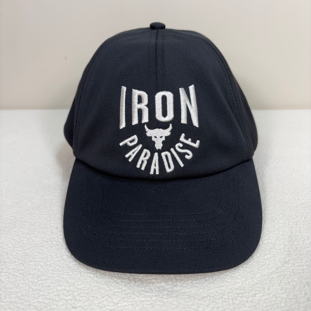 Under Armour Iron Paradise Hat Women's One Size Black Project Rock Bull Free Fit
